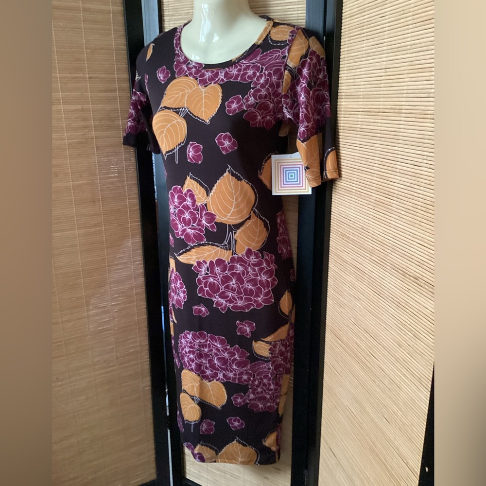 🌺 NWT LuLaRoe Julia Floral Print Dress XXS half sleeve knee length
